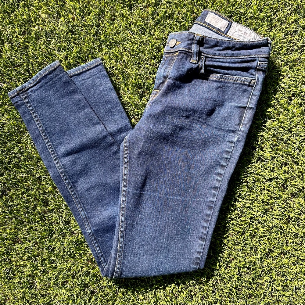 AllSaints Ashby Low Rise Skinny Fit Dark Denim Blue Jeans